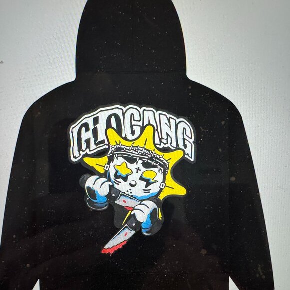 A Lil Glory Hoodie (Black)Iconic logos of Rapper Chief Keef and his label Glo-Ga